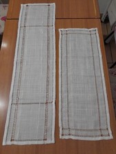 Coppia centrini rettangolari lavorati a mano misto lino