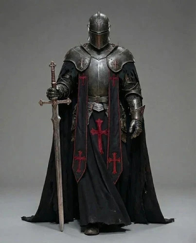 Costume gotico nero cavaliere