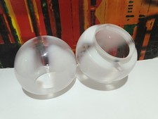 Coppia di bocce sferiche anni 70 in vetro modernariato ricambio lampadari