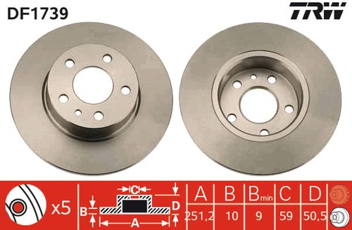 Set freni disco trw df1739 - set,