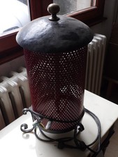 antica stufetta elettrica contatti ceramica base ferro battuto rara e perfetta.