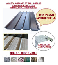 LAMIERA GRECATA  FT 540 COPERTURA 1010 MM CON FELTRO ANTICONDENSA