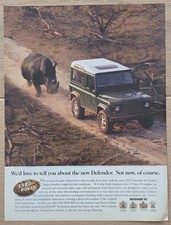1996 ANNUNCIO STAMPA LAND ROVER DEFENDER 90 Rhino Chase "Non ora, ovviamente" H4