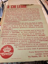 Manifesto anni 70/80-MONARCHIA-FRONTE MONARCHICO GIOVANILE-UMI-Roma-A CHI LEGGE