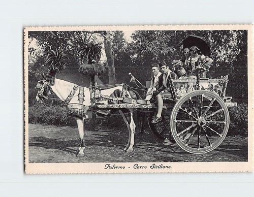 Cartolina carro siciliano - carro,