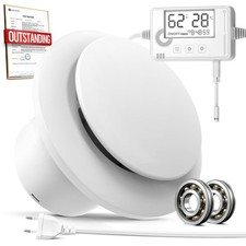 Aspiratore Bagno 100Mm, Estrattore D'Aria Con Sensore Di Umidità, Sensore Di Tem