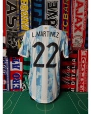 Maglia Calcio Argentina Home 2021 Lautaro Martinez Match Worn Shirt Camiseta