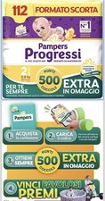 112 Pampers Progressi Mini+500 Punti Coccole, Taglia 2 In  4 Confezioni Da 28cad