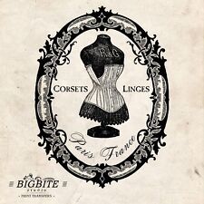 DECALCOMANIA ACQUA: Corsetto Francese Shabby Chic Pubblicità Emily (Trasferimento Stampa Mobili) #003