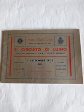 1935  Terzo  Raduno Motociclistico MOTO CLUB LUINO  regolamento originale 40 Pag