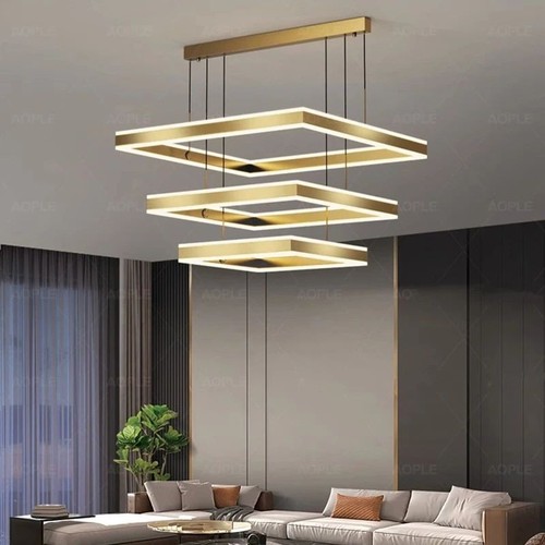 Lampadario led quadrato oro - led,