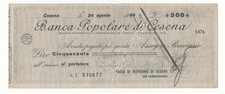 Assegno  500 lire banca