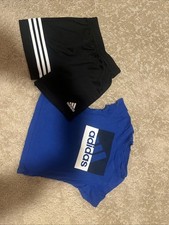 Adidas 12 Mesi Ragazzo Outfit Pantaloncini T-Shirt Blu Nero Atletico Nero Blu