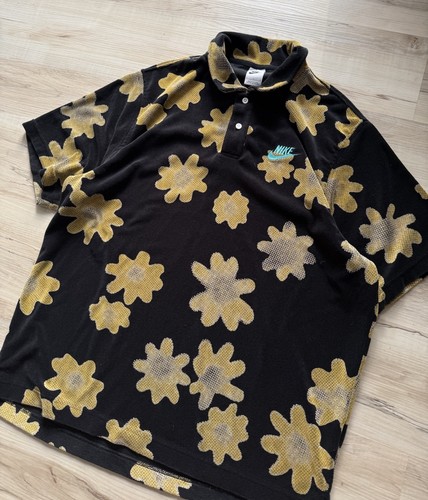 Polo nike floreale nera - polo,