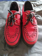 Scarpe donna Underground Originali, in camoscio rosso bellissimo, senza difetti