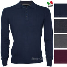 Polo Lana Sottile Maglia tre Bottoni Uomo Misto Lana M L XL XXL  3XL Maglietta
