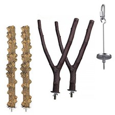  4 Pcs Poggiatoio Per Pappagalli Trespolo Grandi Porme Gabbia Uccelli