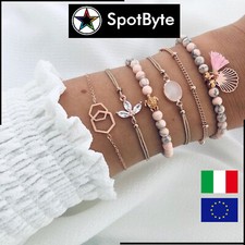 Set di 6 Bracciali Donna Rosa