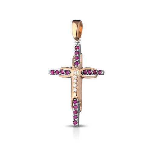 Croce uomo oro bianco - croce,