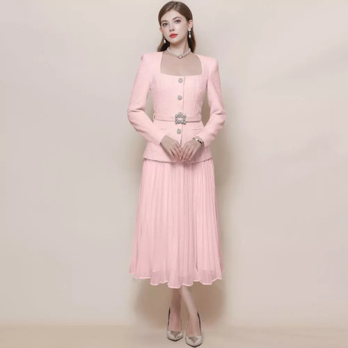 Vestito elegante rosa - elegante, con