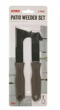 Set di attrezzi per diserbante patio 2 pezzi rimozione erbacce giardino pavimentazione lastra scanalatura VENDITA UK