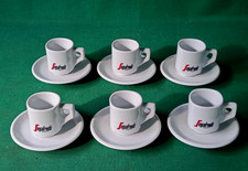 SET 6 TAZZINE + PIATTINI CAFFÈ SEGAFREDO ZANETTI PORCELLANA VINTAGE. DF21