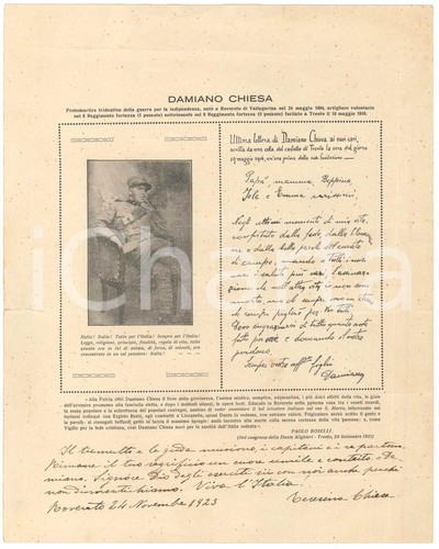 1923 rovereto autografo - rovereto, teresa