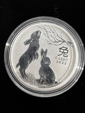 *NUOVO* 2023 Anno del Coniglio 1/2 oz Australia Lunar Silver FDC con tappo e sacchetto