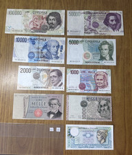 LOTTO 9 BANCONOTE LIRE 100000