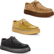 Scarpa Clarks Bassa In Suede Morbido A Coste Da Uomo Casual Nera UK 7 - 12