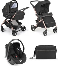 FLUIDO EASY - Passeggino Trio Leggero Compatto Pieghevole 0- 4 Anni Nero Cam