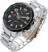 Orologio Da Polso Curren 8276 Uomo Analogico Quarzo Business Silver Nero lac