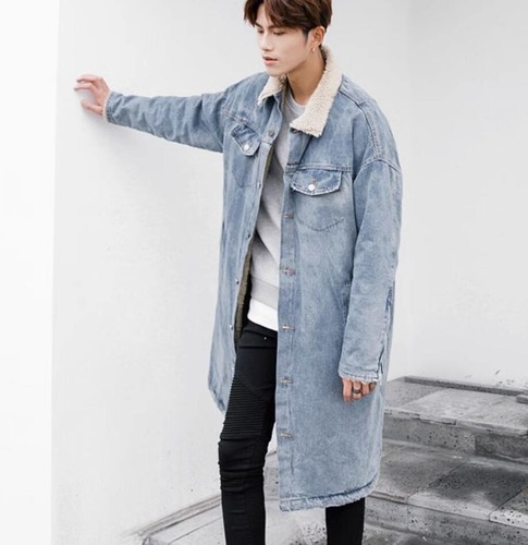Cappotto lungo denim uomo