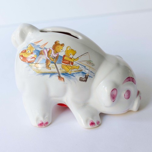 Vtg ceramic piggy bank - ceramic,