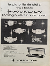 HAMILTON Pubblicità 1959 OROLOGIO ELETTRICO DA POLSO 1 Pagina originale