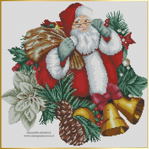 Schema punto croce babbo - schema,
