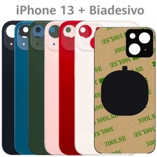 BACK COVER SCOCCA POSTERIORE VETRO PER APPLE IPHONE 13 BIG HOLE+BIADESIVO!
