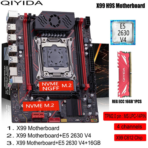 Scheda madre x99 h9s kit - scheda,