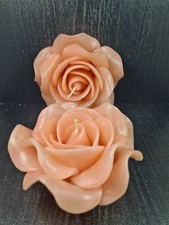 set 2 candele cera forma rosa