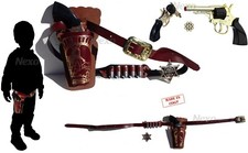 Pistola Giocattolo West Cowboy in Metallo Revolver 8 Colpi Cinturone Fondina 