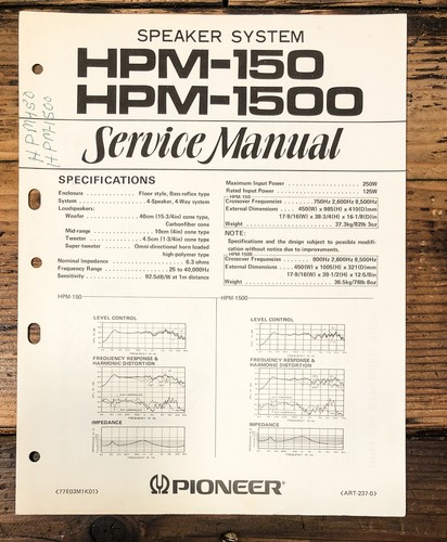 Pioneer hpm 150 - pioneer, hpm-1500