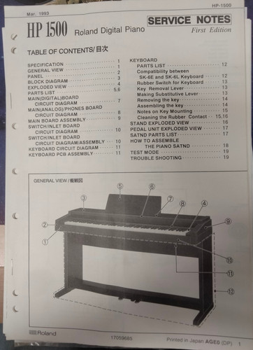 Roland hp15000 pianoforte - roland,
