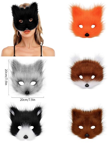 Maschera volpe animale - , peloso