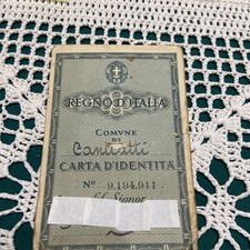 carta d’identità rara rilasciata nel 1944 come da foto con identità celata