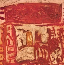 Medhat Shafik. Puntasecca collografia cm 46 x 47. Perfette condizioni.