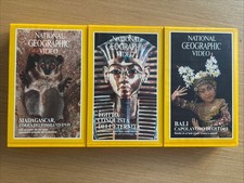 Lotto 3 VHS National Geographic Video - Egitto, Bali, Madagascar - Come Nuovi