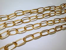 1mt CATENA  Alluminio per collana anelli rimagliabili 15x8mm colore oro chiaro