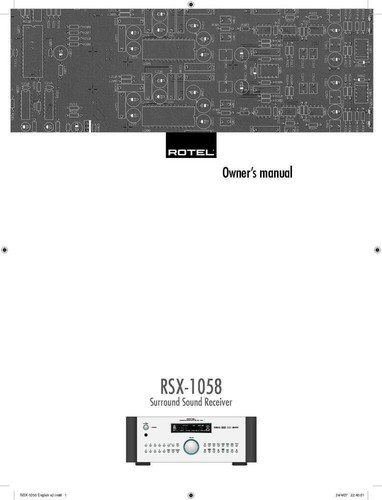 Rotel rsx 1058 ricevitore - rotel, rsx-1058