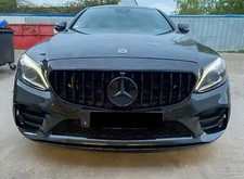 CALANDRE MERCEDES CLASSE C W205 2014 A 2022 FULL BLACK CAMERA AVEC LOGO NOIR 