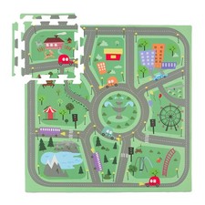 Relaxdays Tappeto Gioco Bambini, 21 Tasselli Puzzle con Strade Citt, Tappet JD87